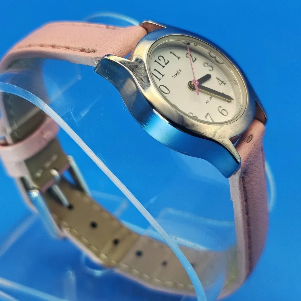 2010 Timex 23mm Women's‎ Cocktail Watch Vegan Leather Strap Size 4-6.75